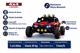 Montable Super Buggy 4x4 llantas de goma, con control remoto (Rojo)