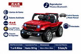 Montable Mini Rubicon 4x4 llantas de goma, con control remoto (Rojo)